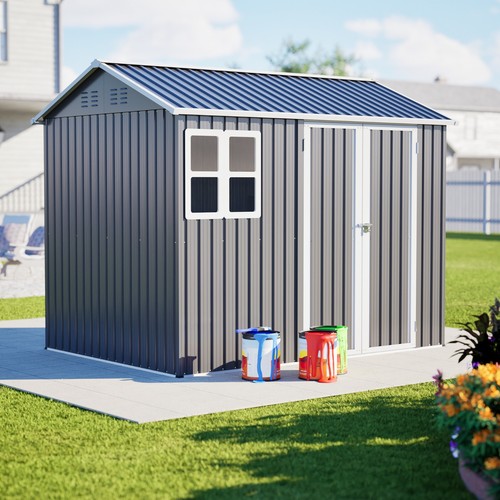 Metal garden shed with window - with,